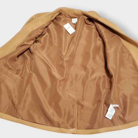NWT J. Crew Factory Drapey Twill Double-Breasted Blazer Warm Brandy Sz 6 Preppy - Picture 6 of 16